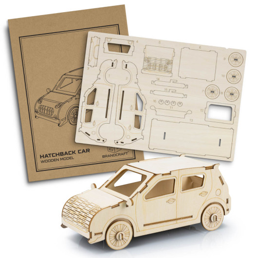 Hatchback Car Wooden Model Kits Presentation